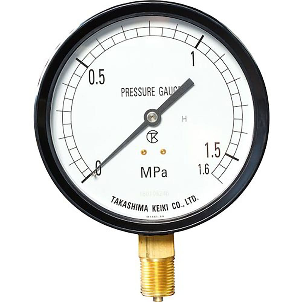 高島　プラスチック圧力計（Ａ枠立型・φ７５）圧力レンジ０．０～２．５ＭＰａ　Ｒ３／８【１２２２１２＿