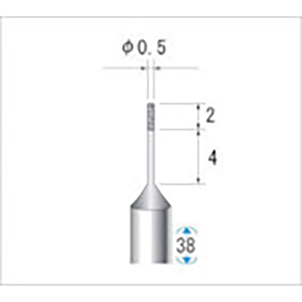 ナカニシ　超硬軸電着ＣＢＮバー　円筒型　φ０．５×２×軸φ３　＃３２０　１２２５３＿