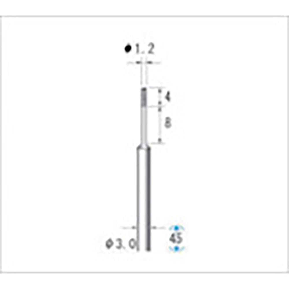 ナカニシ　超硬軸電着ＣＢＮバー　円筒型　φ１．２×４×軸φ３　＃２００　１２２５９＿