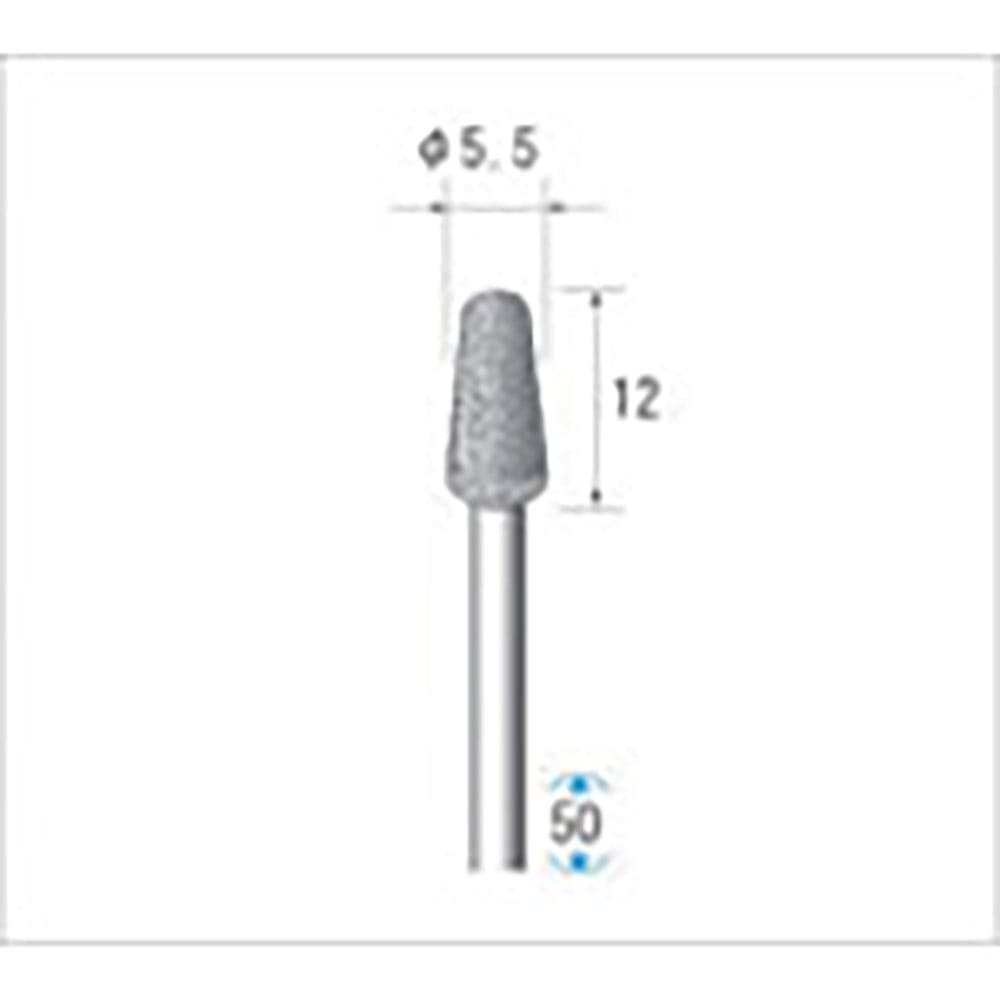 ナカニシ　電着ダイヤモンドバー　テーパー先丸型　φ５．５×１２×軸φ３　＃１００　１２３４６＿