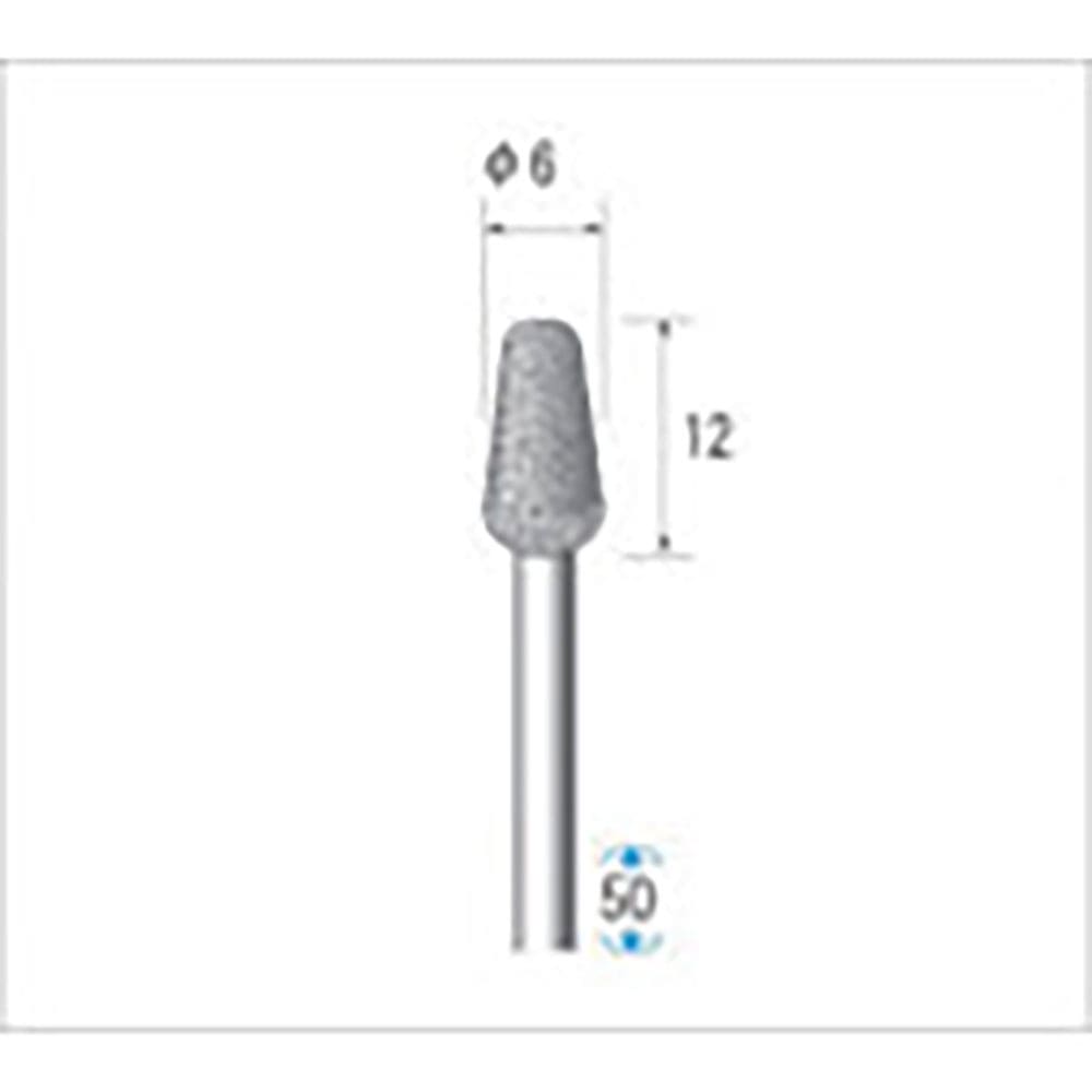 ナカニシ　電着ダイヤモンドバー　テーパー先丸型　φ６×１２×軸φ３　＃１００　１２３４８＿