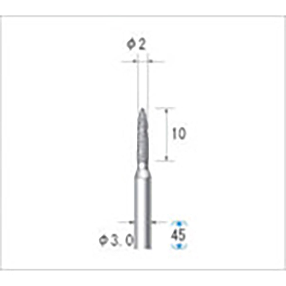 ナカニシ　クラフトダイヤモンドバー　３本入　砲弾型　φ２×１０×軸φ３　＃１４０　１２８２１＿