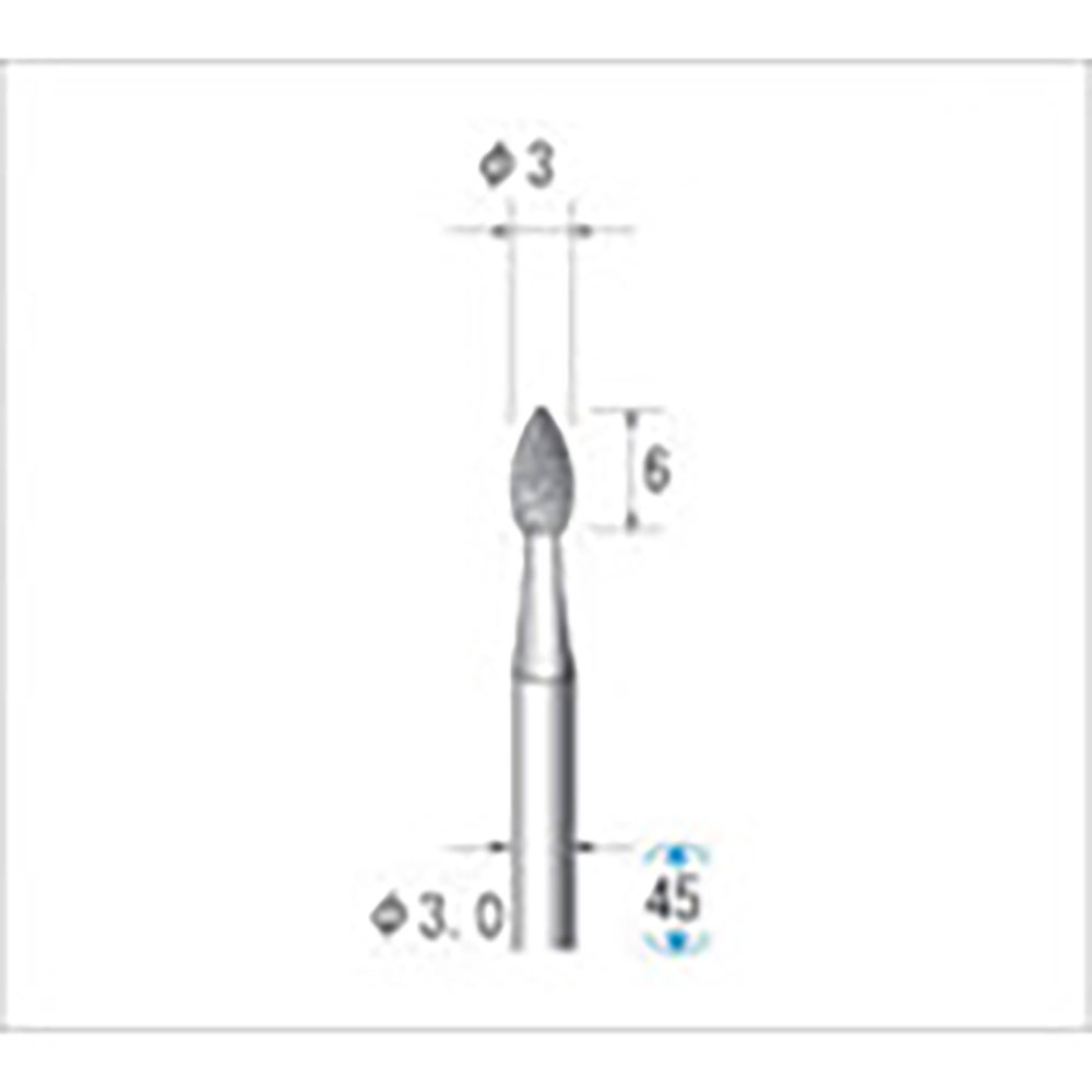 ナカニシ　クラフトダイヤモンドバー　３本入　雫型　φ３×６×軸φ３　＃１２０　１２８３６＿