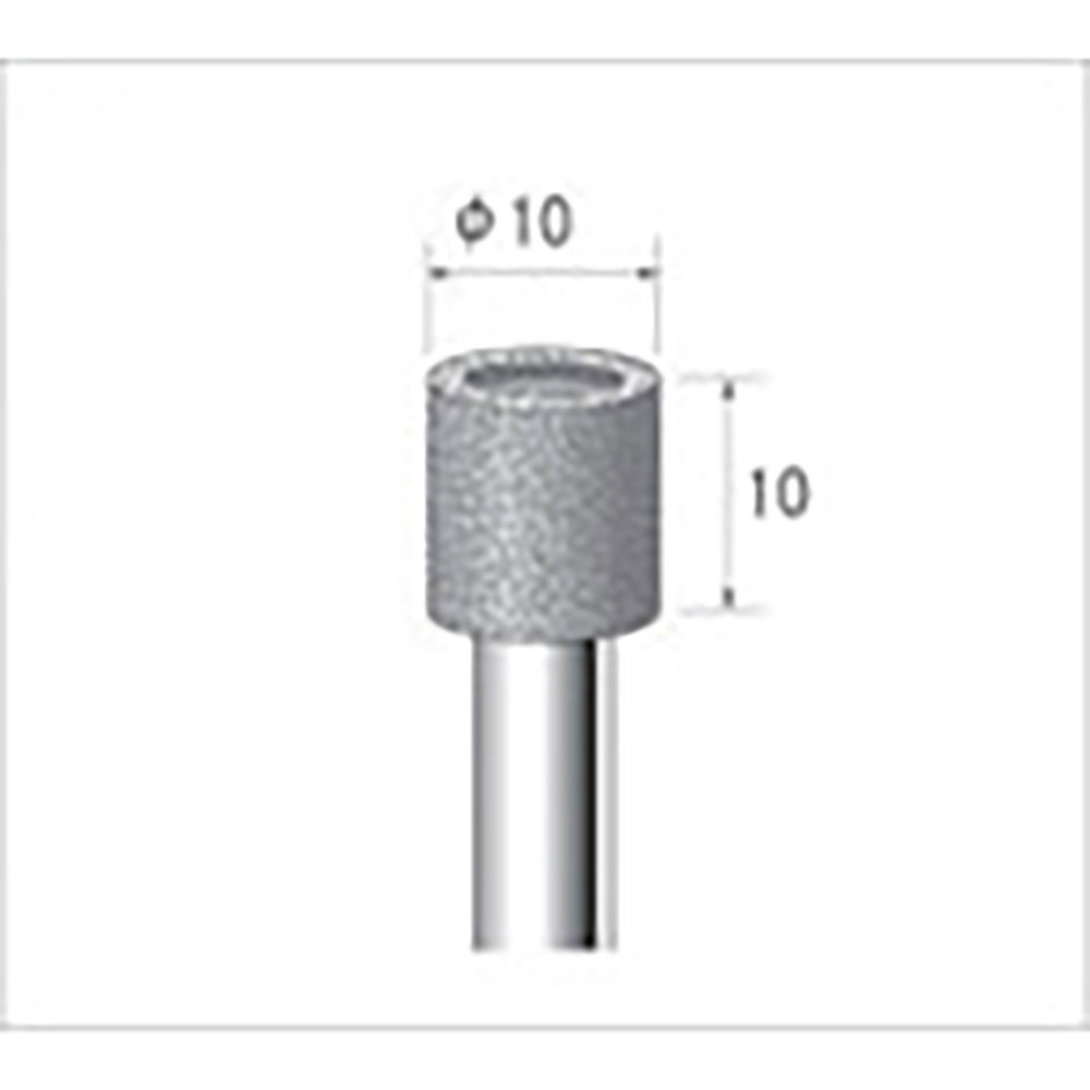ナカニシ　電着ダイヤモンドバー　円筒型　φ１０×１０×軸φ６　＃１００　１３０３９＿
