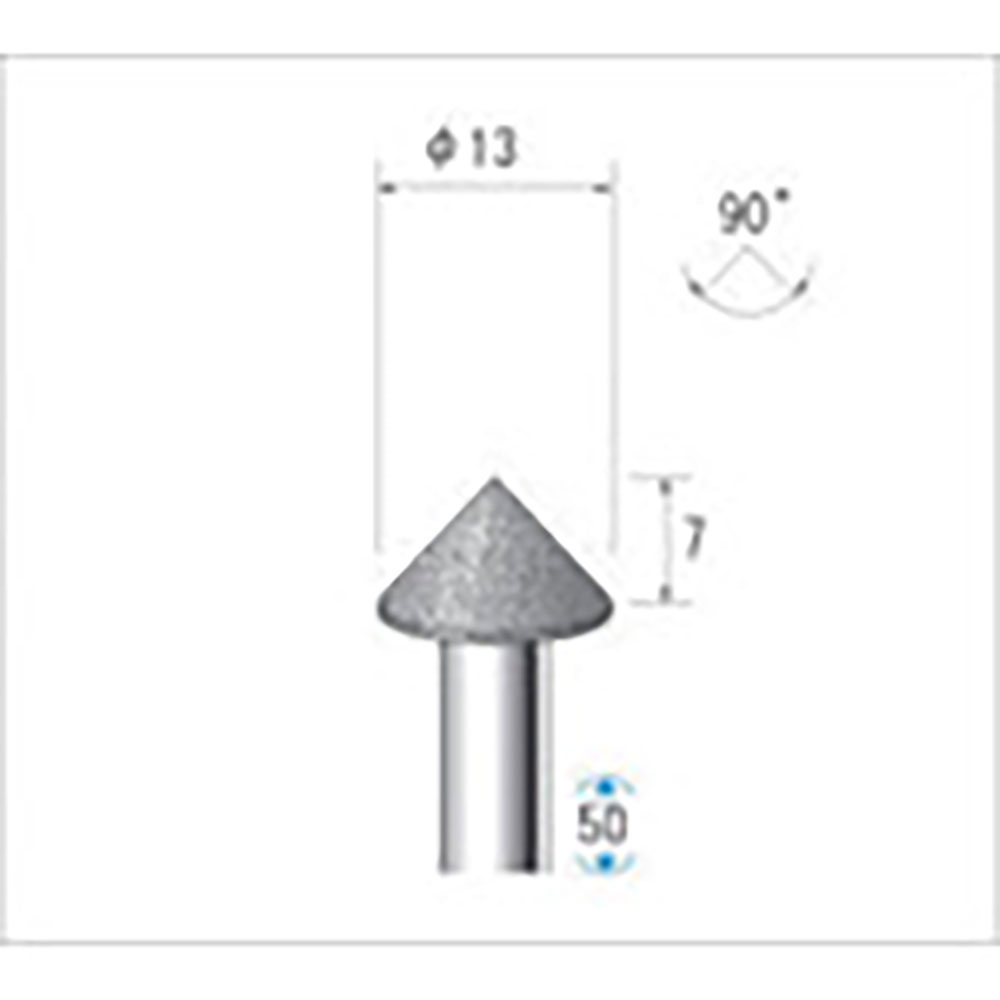 ナカニシ　電着ＣＢＮバー　テーパー型　φ１３×７×軸φ６　＃１２０　９０°　１３３４５＿