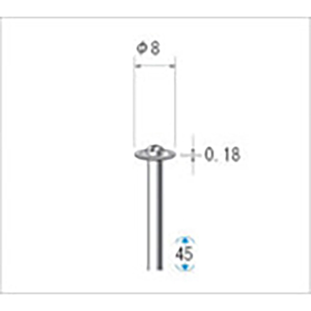 ナカニシ　電着ダイヤモンドディスク　φ８×０．１８×軸φ２．３４　＃４００　１４００１＿