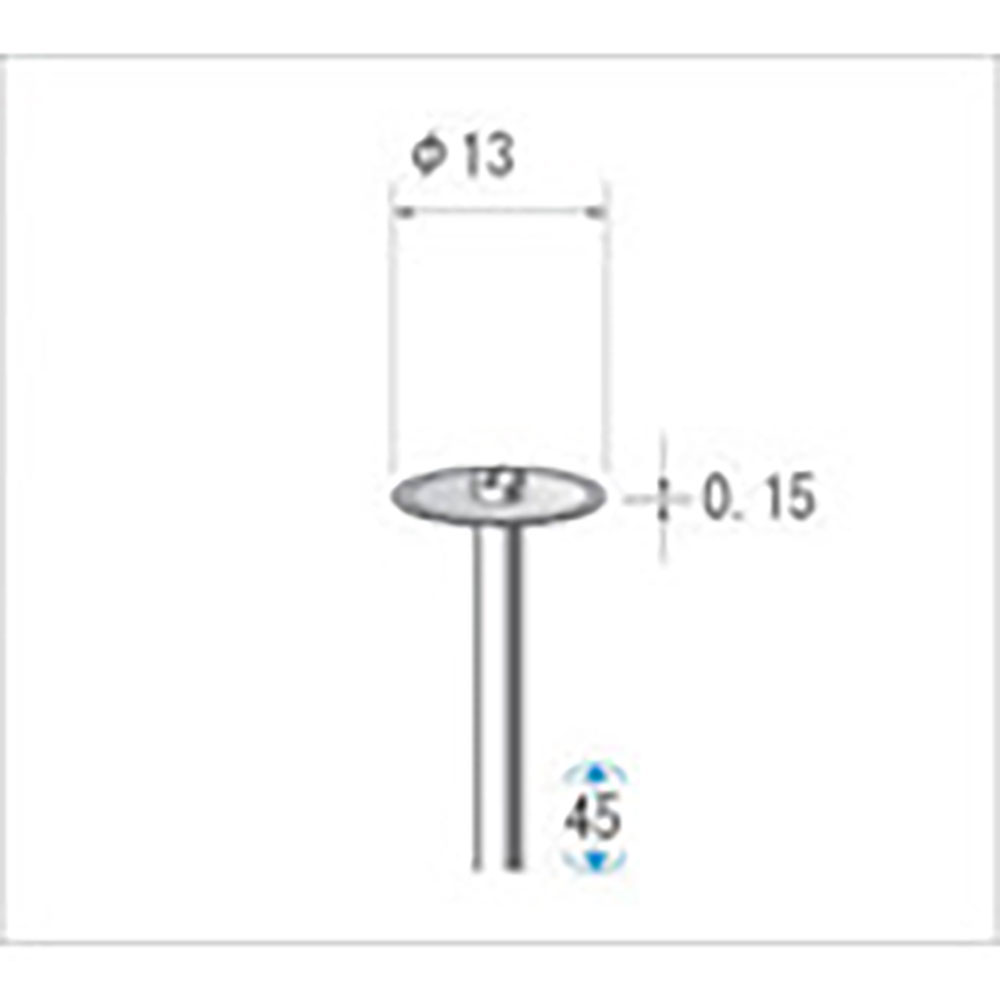 ナカニシ　電着ダイヤモンドディスク　φ１３×０．１５×軸φ２．３４　＃４００　１４００３＿