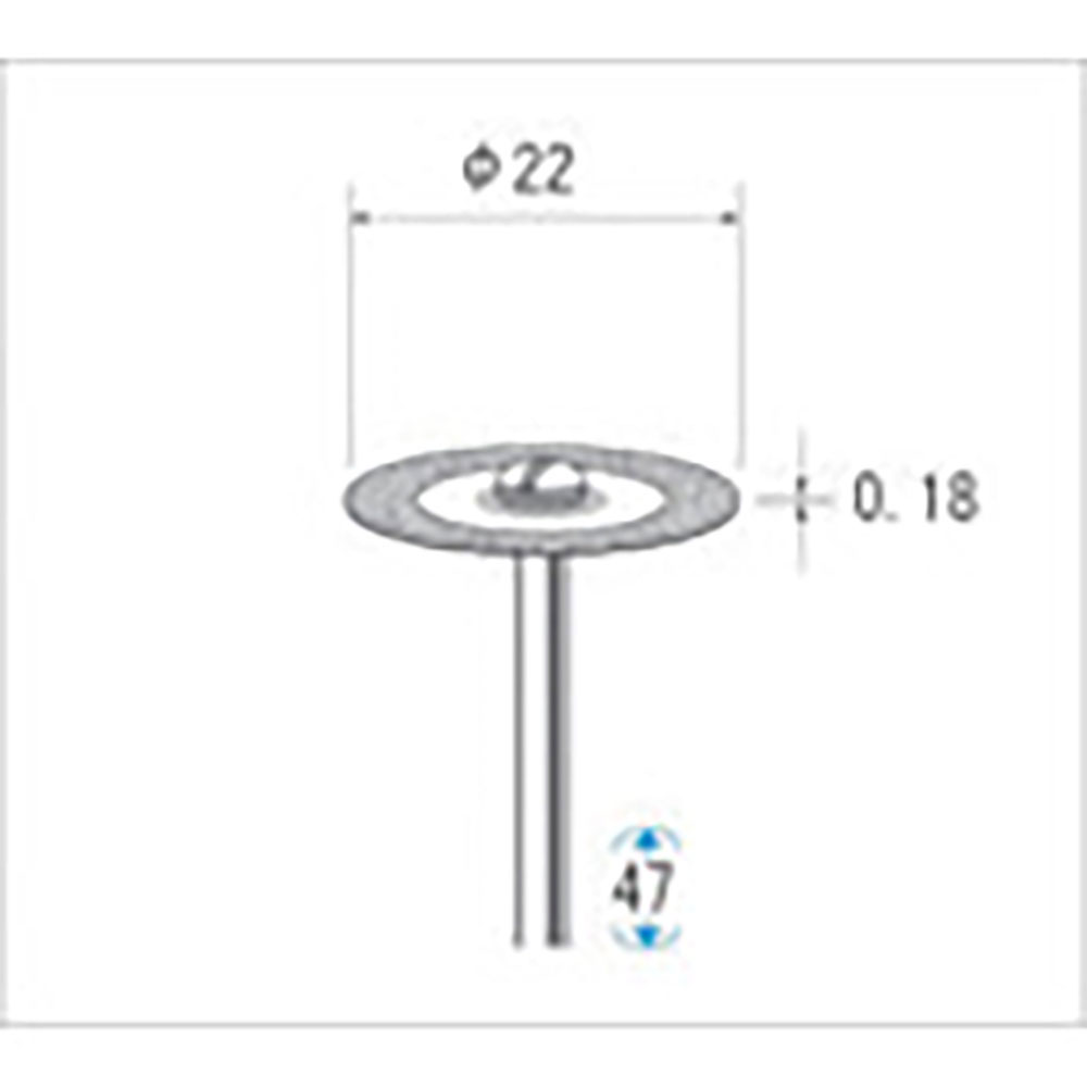 ナカニシ　電着ダイヤモンドディスク　φ２２×０．１８×軸φ２．３４　＃６００　１４０５２＿
