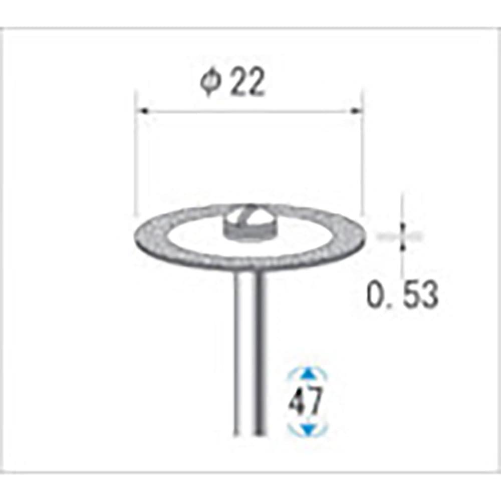 ナカニシ　電着ダイヤモンドディスク　φ２２×０．５×軸φ２．３４　＃２００　１４０５４＿