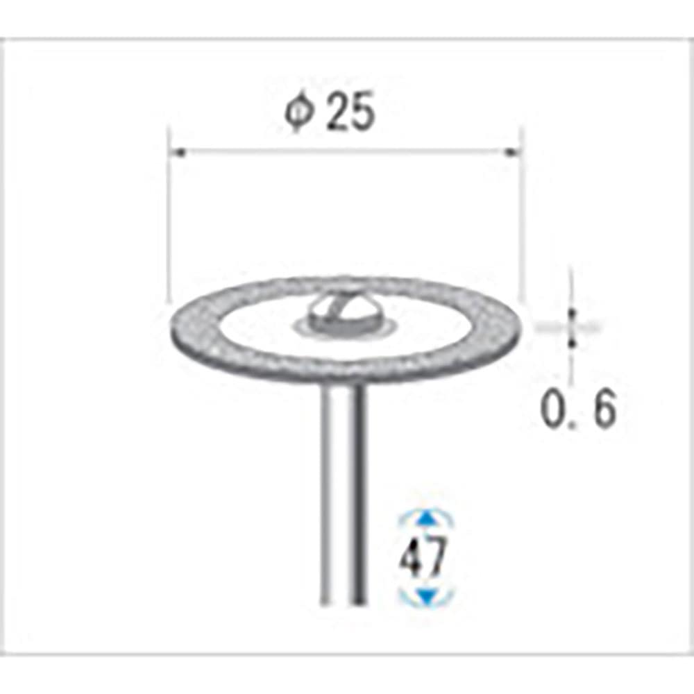 ナカニシ　電着ダイヤモンドディスク　φ２５×０．６×軸φ３　＃１４０　１４０６６＿