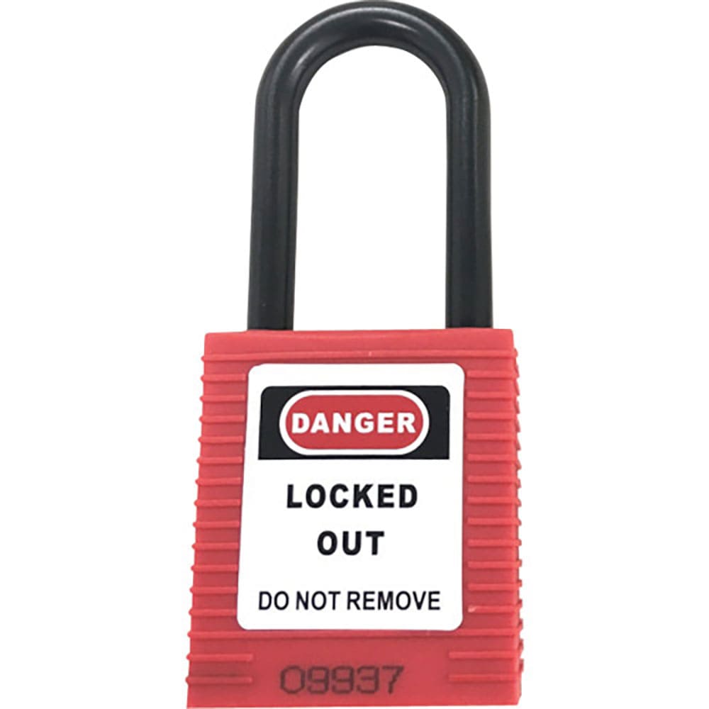 セーフラン　ロックアウト用絶縁パドロック　赤　吊３８ｍｍタイプ　１４６７１－１＿
