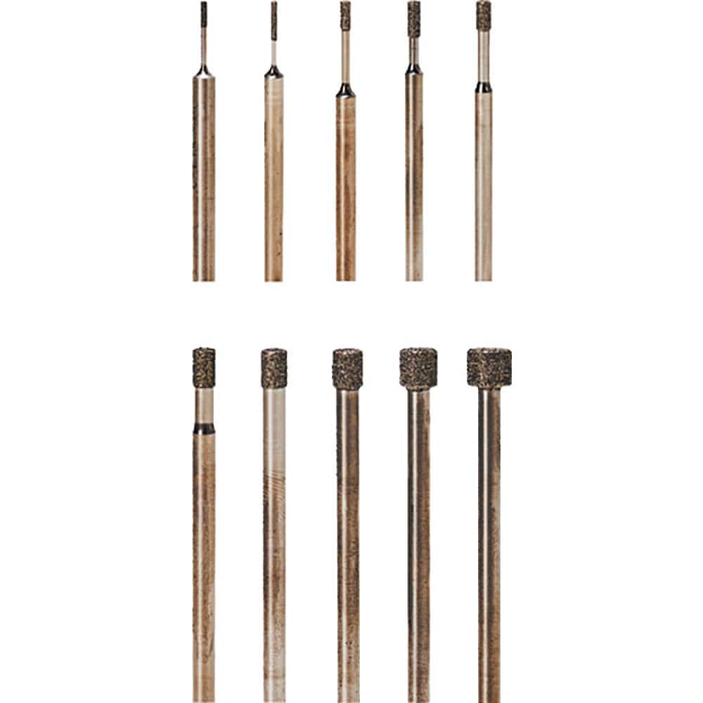 ナカニシ　電着ダイヤモンドバー　アソートセット　１０本入　軸φ３　１５３１１＿