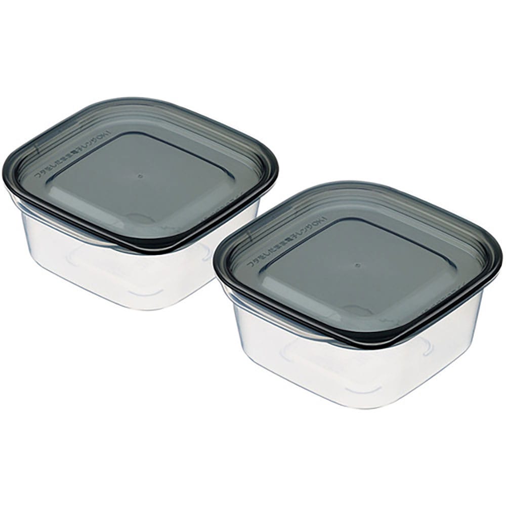 ｉｎｏｍａｔａ　楽ちんパック　スクエア２７０ｍｌ　２個組クリアーブラック　１８４１－ＣＢＬＫ＿