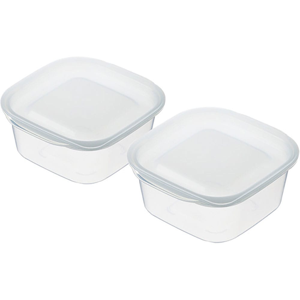 ｉｎｏｍａｔａ　楽ちんパック　スクエア２７０ｍｌ　２個組クリアーホワイト　１８４１－ＣＷ＿