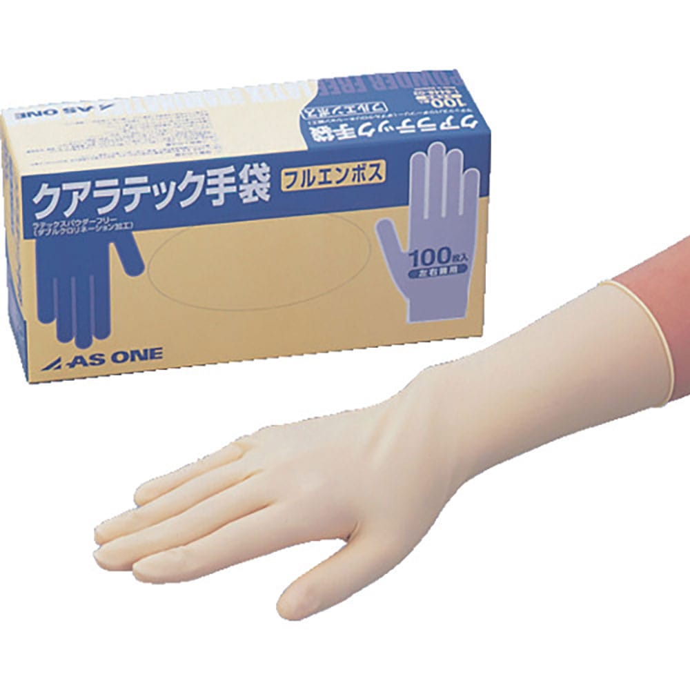 ＡＳ　クアラテック手袋　フルエンボス（パウダーフリー）　Ｍ　（１００枚入）　１－８４４８－３２＿