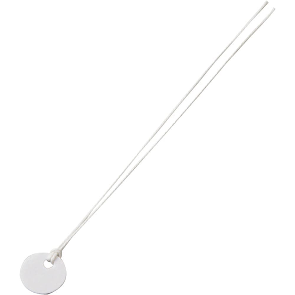 緑十字　ファイバー製丸札（無地札）　白　ファイバー丸札－１５　１５ｍｍΦ　１００枚組　ヒモ付　２０＿