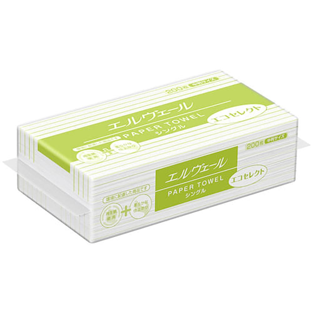エリエール　エルヴェール　ペーパータオル　エコセレクト　中判（７０３５２１／２１０００６９９）　２＿