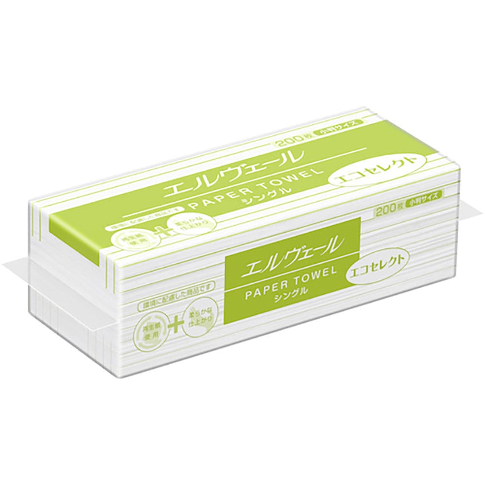 エリエール　エルヴェール　ペーパータオル　エコセレクト　小判（７０３４１３／２１０００７００）　２＿
