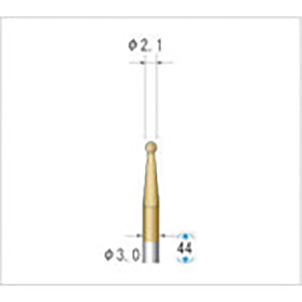 ナカニシ　チタンコート超硬カッター　球型　シングルカット　φ２．１×軸φ３　２１２９１＿