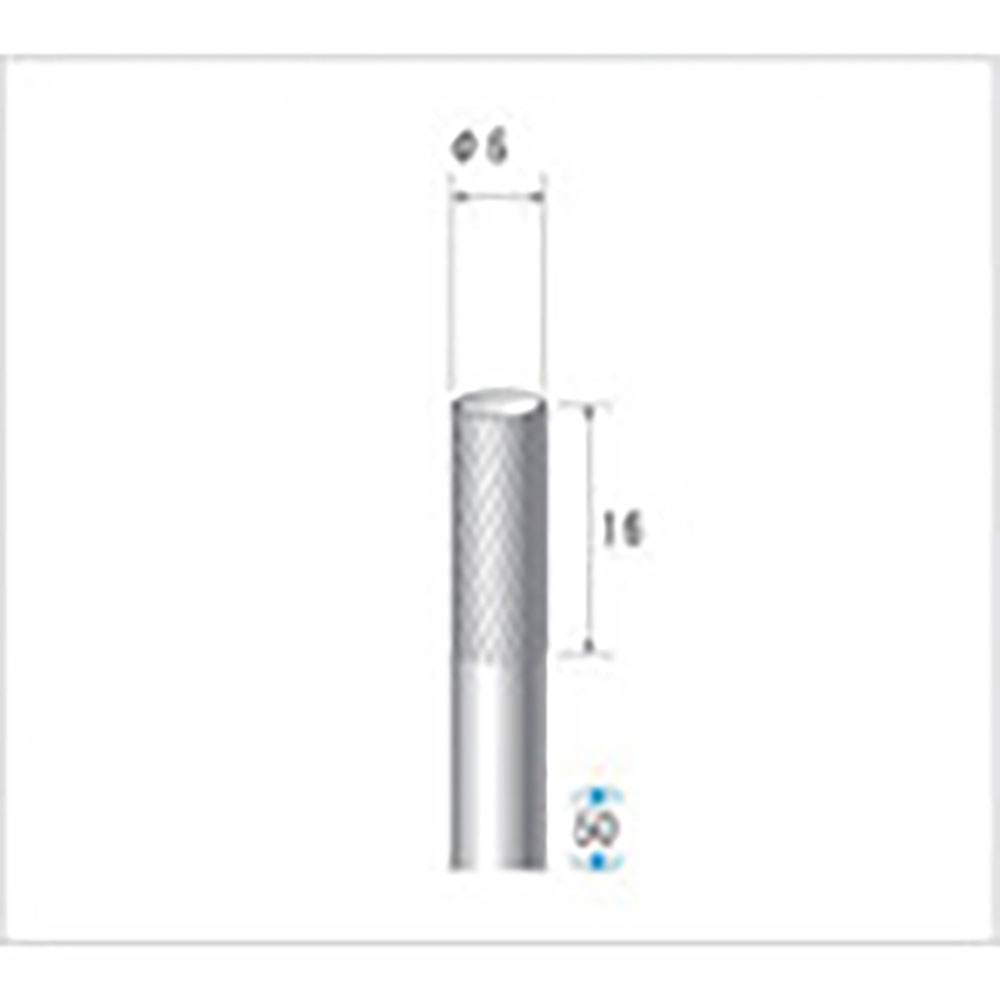 ナカニシ　チタンコート超硬カッター　円筒型　シングルカット　φ６×１６×軸φ６　２１６０６＿