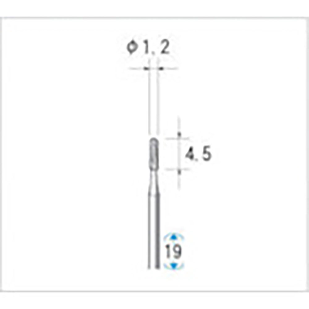 ナカニシ　超硬カッター　５本入　円筒先丸型　チップカット　φ１．２×４．５×軸φ１．６　２２０６３＿