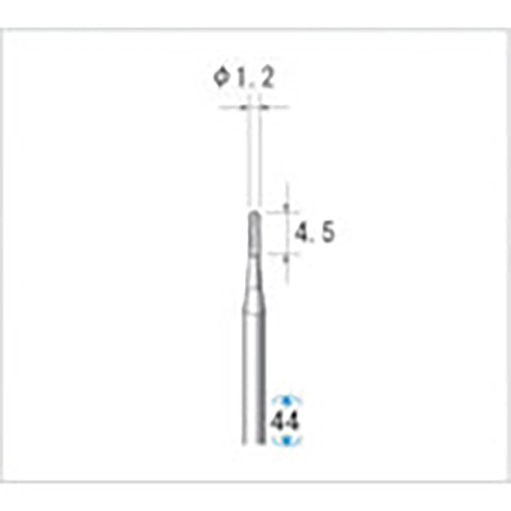 ナカニシ　超硬カッター　円筒先丸型　シングルカット　φ１．２×４．５×軸φ２．３４　２３１４２＿