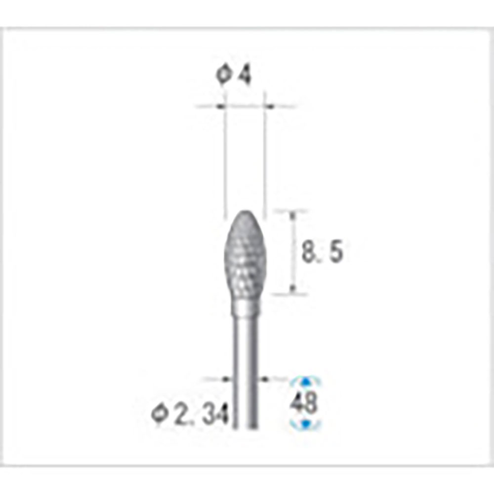 ナカニシ　超硬カッター　楕円型　ダブルカット　φ４×８．５×軸φ２．３４　２３４１０＿