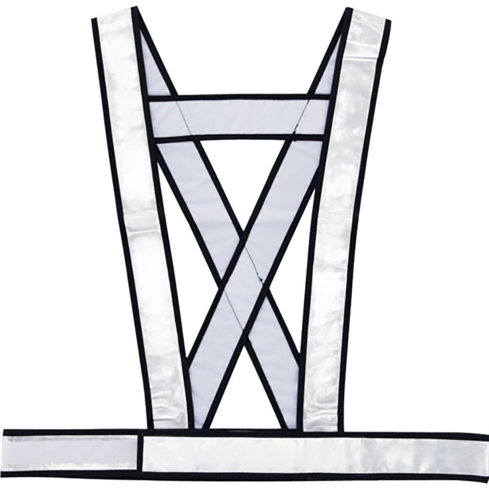 緑十字　安全ベスト（発光帯）　白反射タイプ　フリーサイズ　発光帯（Ｂ）白　２３８０２１＿