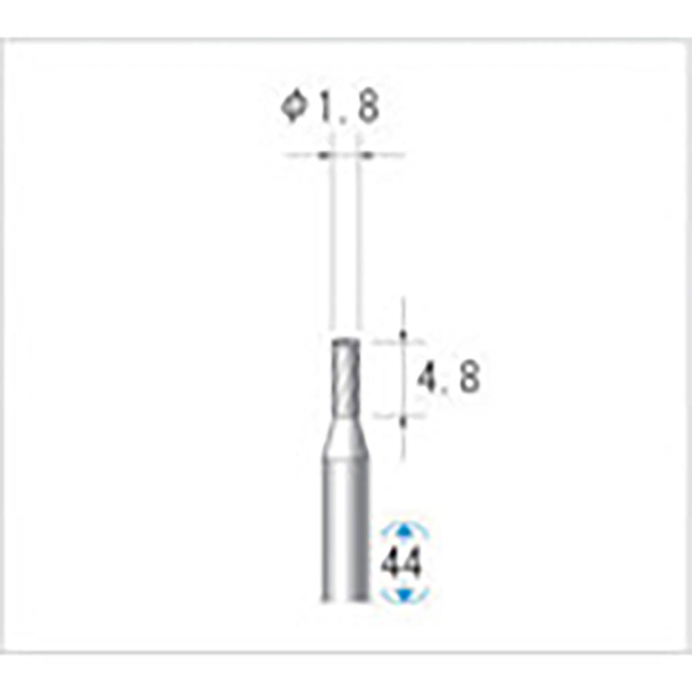 ナカニシ　超硬カッター　円筒型　シングルカット・エンドカット付　φ１．８×４．６×軸φ３　２４１８＿