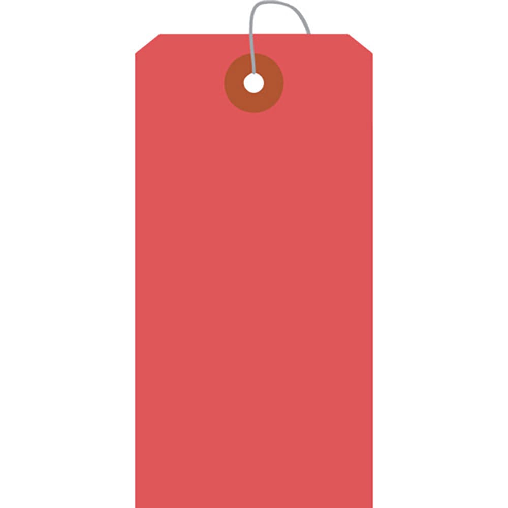 ササガワ　カラー荷札　大　赤　一穴　２５－１４１＿