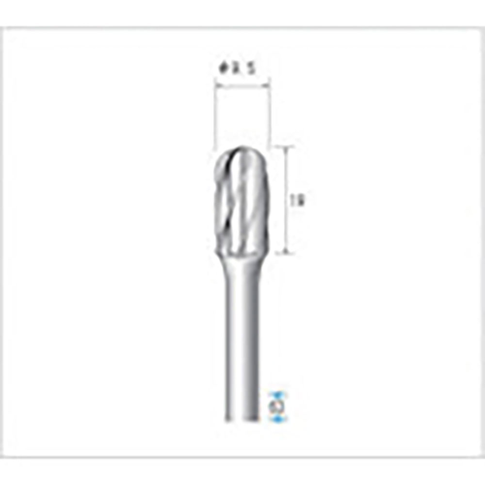 ナカニシ　超硬アルミカッター　円筒先丸型　アルミカット　φ９．５×１９×軸φ６　２６８１２＿