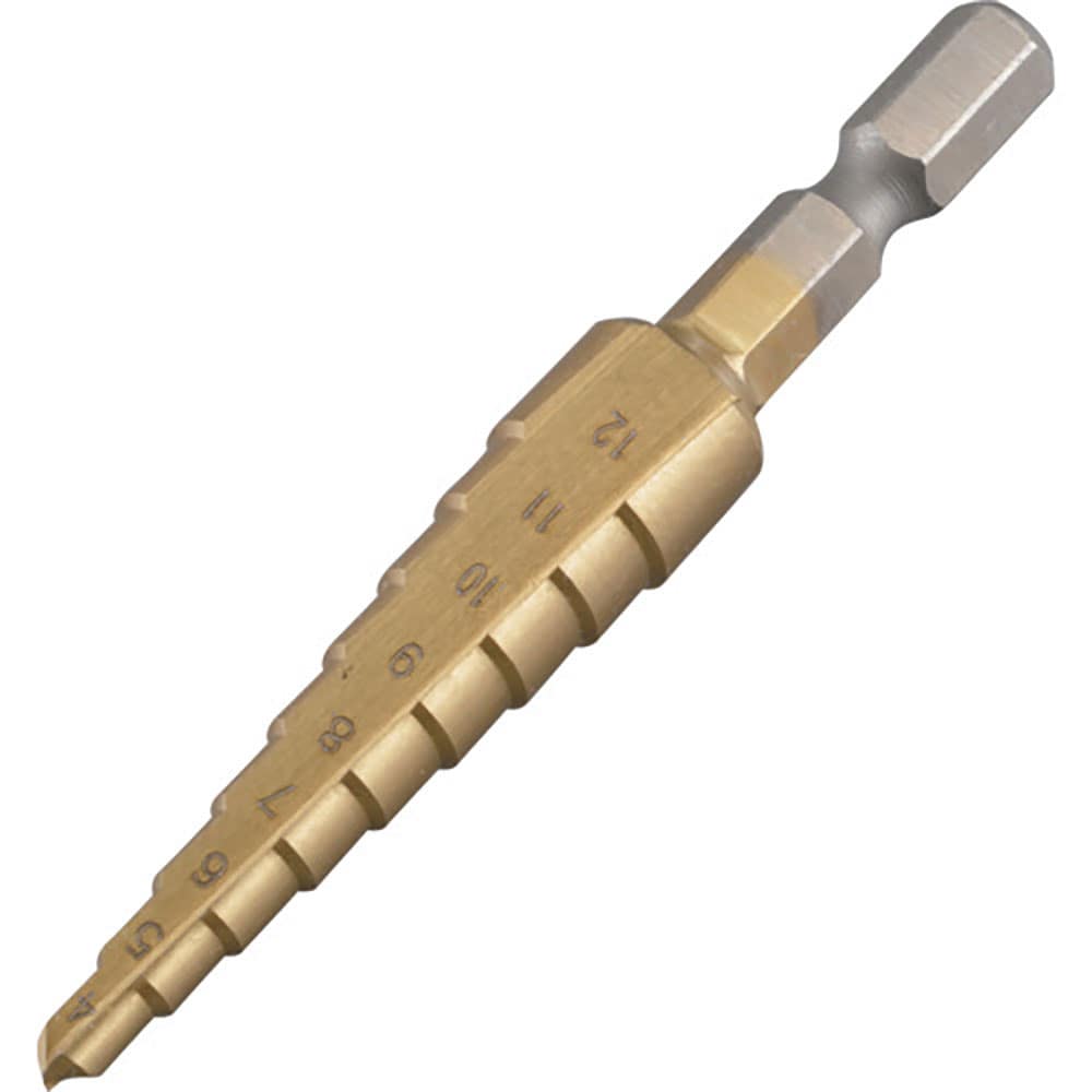 ＲＥＬＩＥＦ　六角軸　ステップドリル　φ４－１２ｍｍ　９段　ＨＳＳ＋チタンコーティング　２７５６２＿