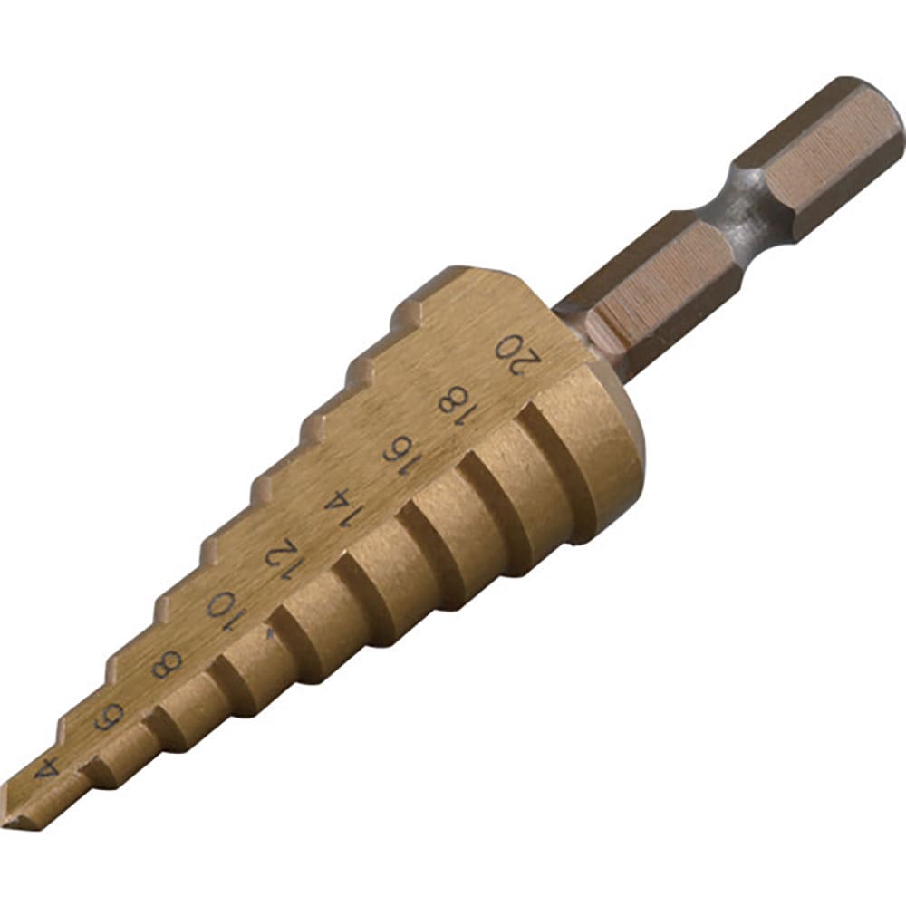 ＲＥＬＩＥＦ　六角軸　ステップドリル　φ４－２０ｍｍ　９段　ＨＳＳ＋チタンコーティング　２７５６３＿