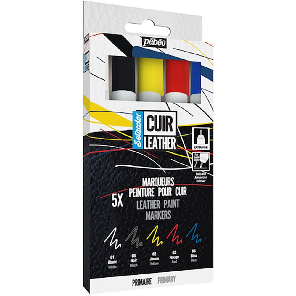 Ｐｅｂｅｏ　セタカラーレザー（革用）マーカー　プライマリーカラー（赤・青・黄・白・黒）５色セット　＿