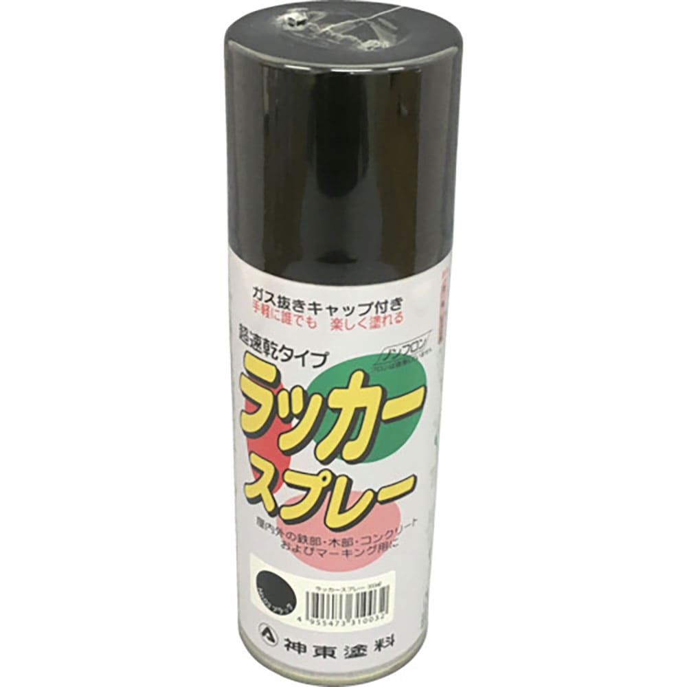 シントー　ラッカースプレー　ブラック　３００ＭＬ　３１０３－０．３＿