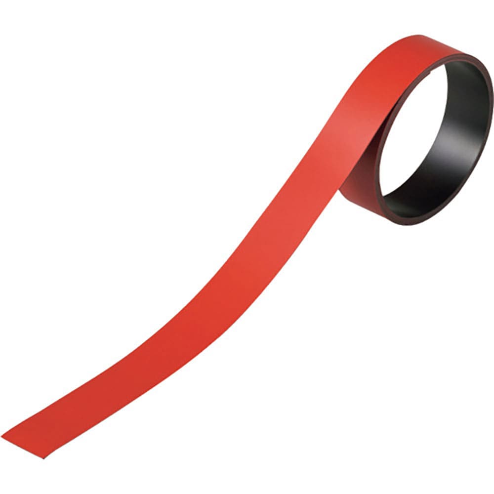 緑十字　テープ状カラーマグネット　赤　マグネ２０Ｒ　２０ｍｍ幅×１ｍ×０．８ｍｍ　片面磁力　３１２＿