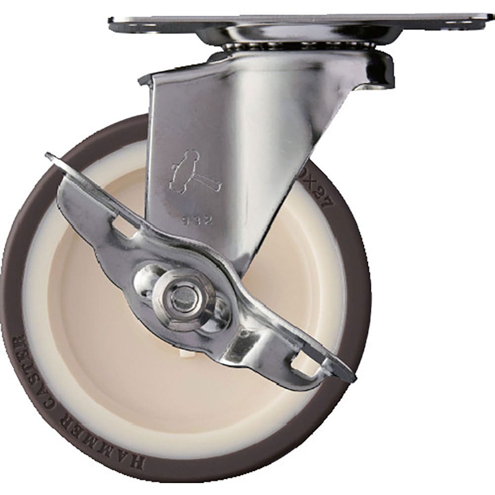 ハンマー　ステンレス製プレート式キャスター　ステンレスキャスター　自在ＳＰ付　車輪径１００ｍｍ　ウ＿