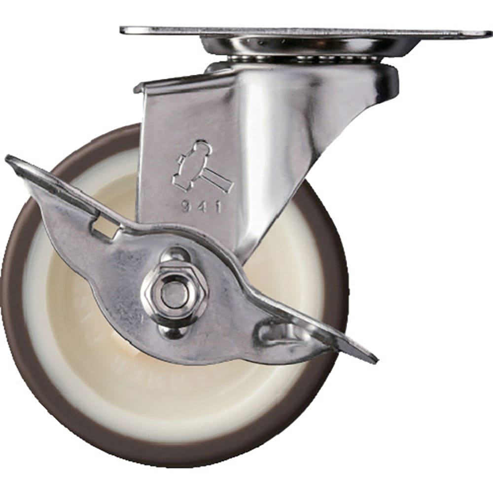 ハンマー　Ｅシリーズオールステンレス　旋回式ウレタン車輪（ナイロンホイール）６５ｍｍ　ストッパー付＿