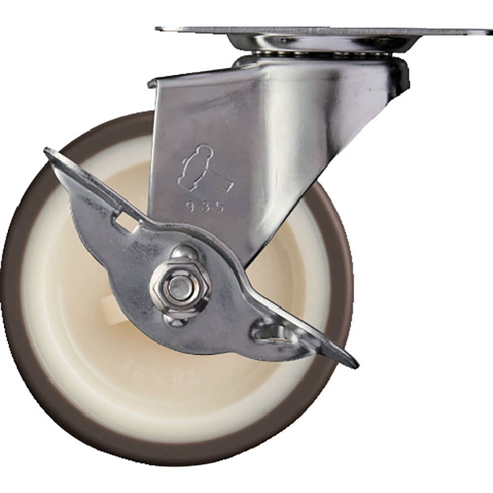 ハンマー　Ｅシリーズオールステンレス　旋回式ウレタン車輪（ナイロンホイール）７５ｍｍ　ストッパー付＿