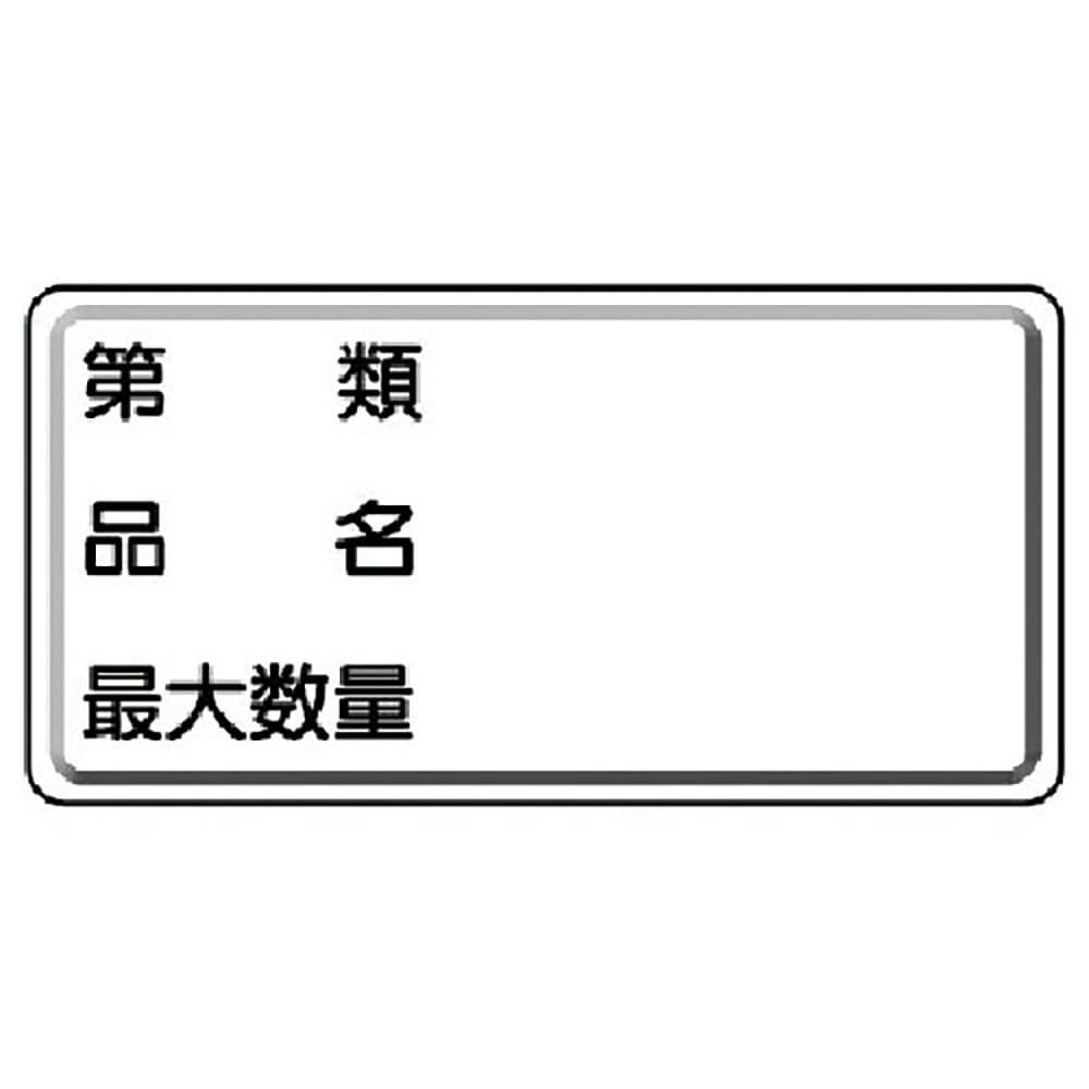ユニット　危険物標識　第類・品名・最大数量　横型　３１９－１３＿
