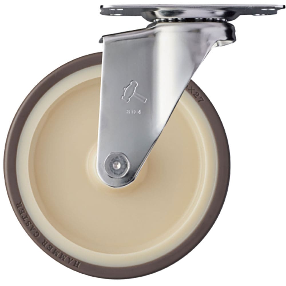 ハンマー　ステンレス製プレート式キャスター　プレート式キャスター“３２０Ｅシリーズ”（ナイロンホイ＿