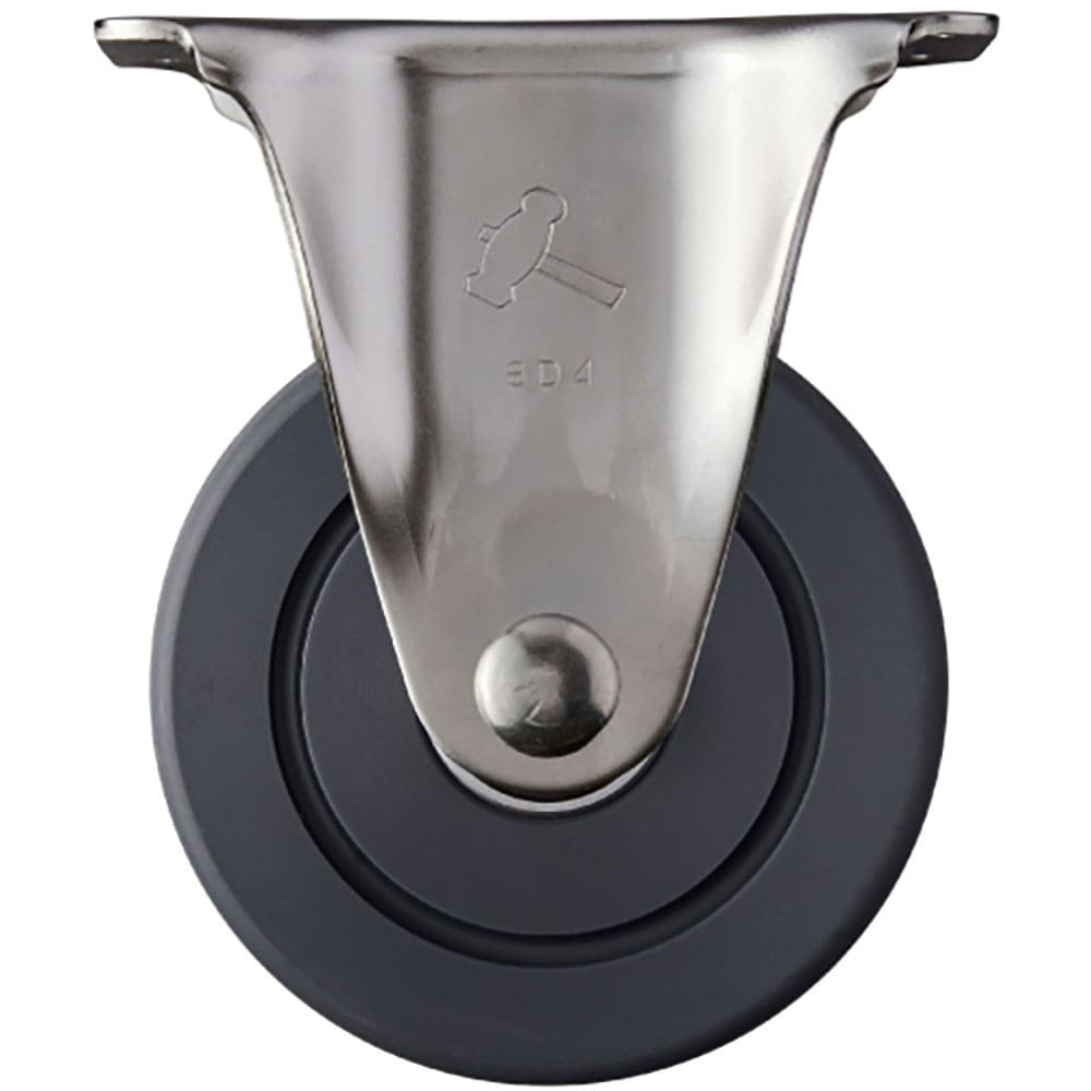 ハンマー　ステンレス製プレート式キャスター　プレート式ステンレスキャスター　固定　車輪径１００ｍｍ＿