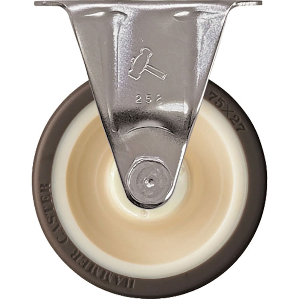 ハンマー　オールステンレス固定式キャスター　ウレタン車（ローラーベアリング入）　７５ｍｍ　３２０Ｓ＿