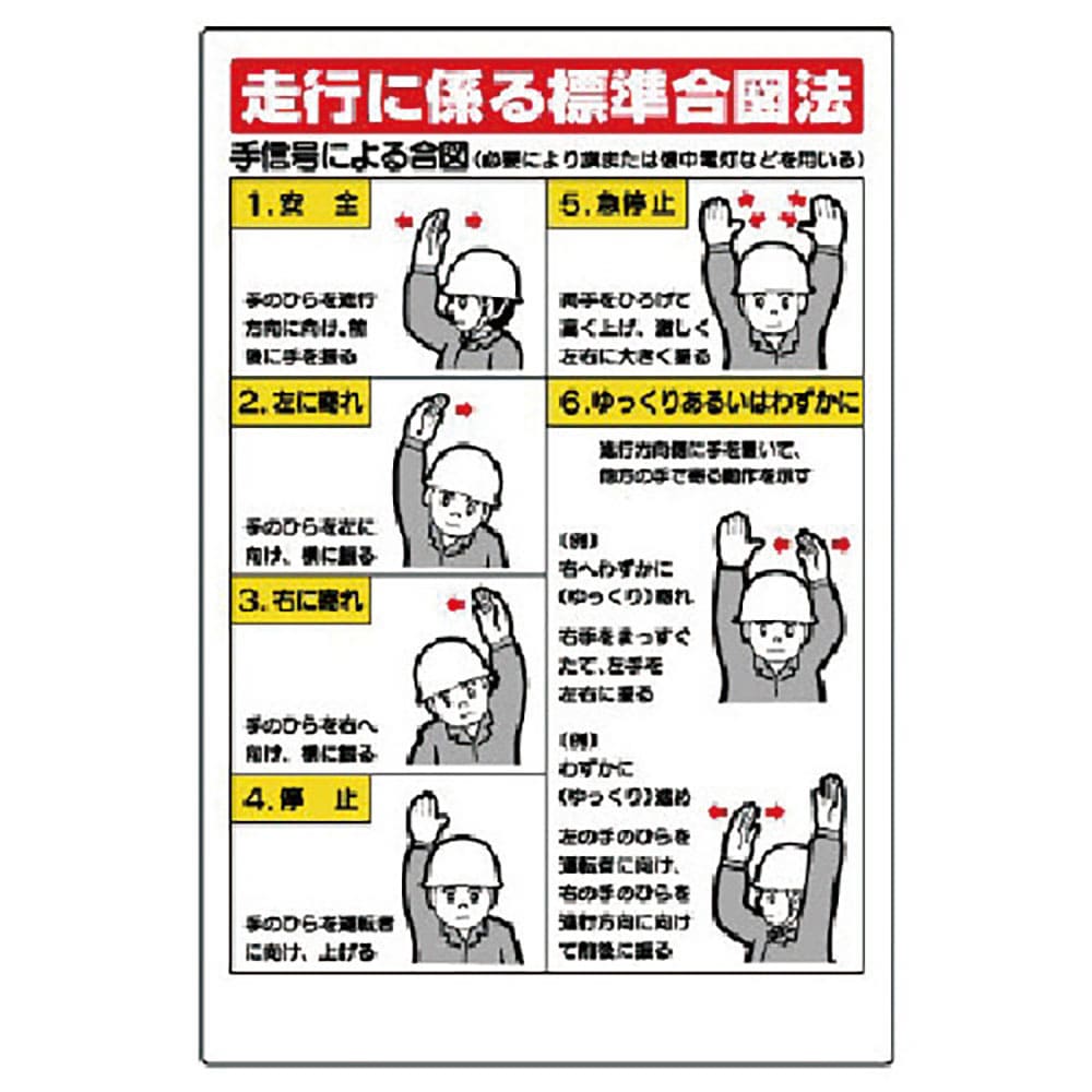 ユニット　玉掛関係標識　走行に係る標準合図法　３２７－３４＿