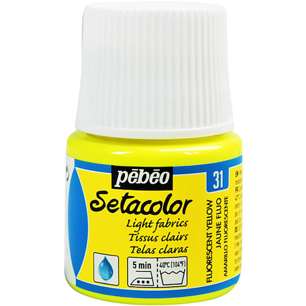 Ｐｅｂｅｏ　布用水性アクリル絵具セタカラー透明蛍光色　４５ｍｌ　フルレセントイエロー　３２９０３１＿