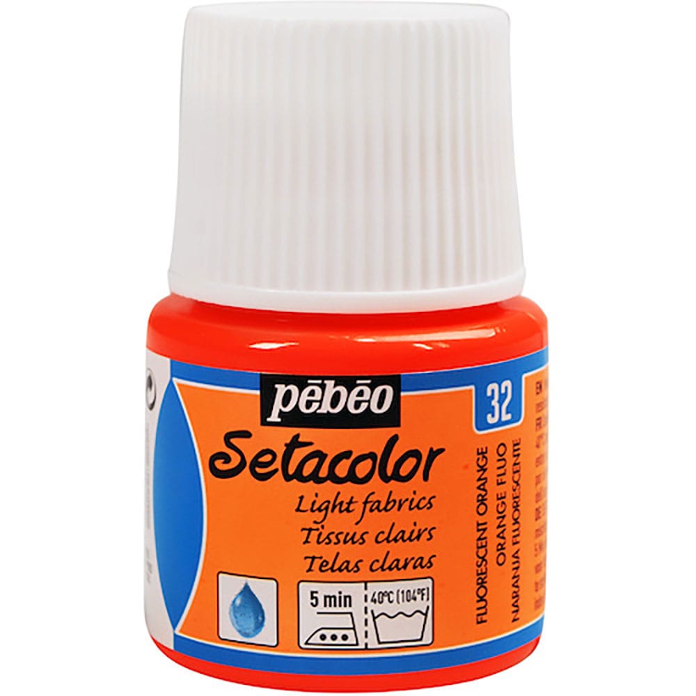 Ｐｅｂｅｏ　布用水性アクリル絵具セタカラー透明蛍光色　４５ｍｌ　フルレセントオレンジ　３２９０３２＿