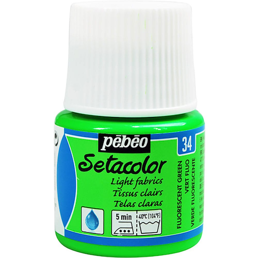 Ｐｅｂｅｏ　布用水性アクリル絵具セタカラー透明蛍光色　４５ｍｌ　フルレセントグリーン　３２９０３４＿