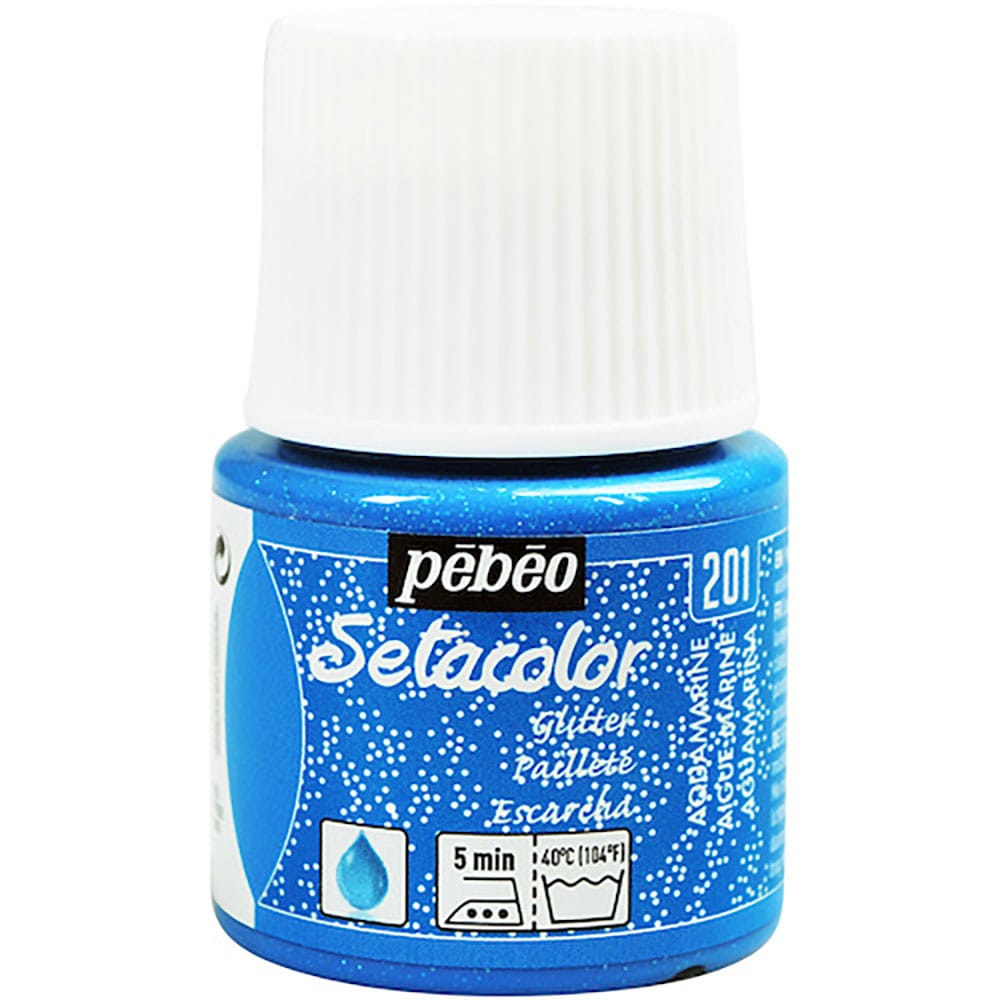 Ｐｅｂｅｏ　布用水性アクリル絵具セタカラーグリッター　４５ｍｌ　アクアマリン　３２９２０１＿