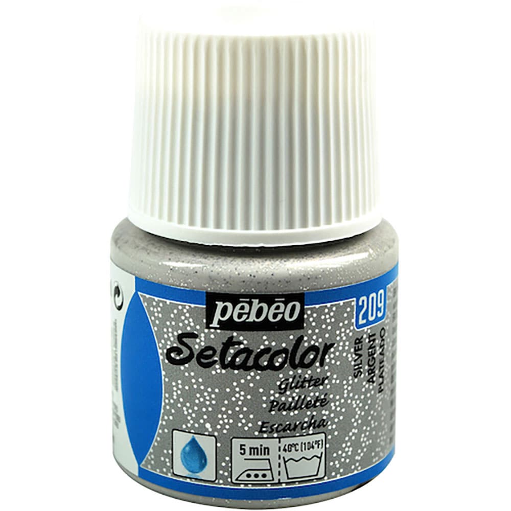 Ｐｅｂｅｏ　布用水性アクリル絵具セタカラーグリッター　４５ｍｌ　シルバー　３２９２０９＿