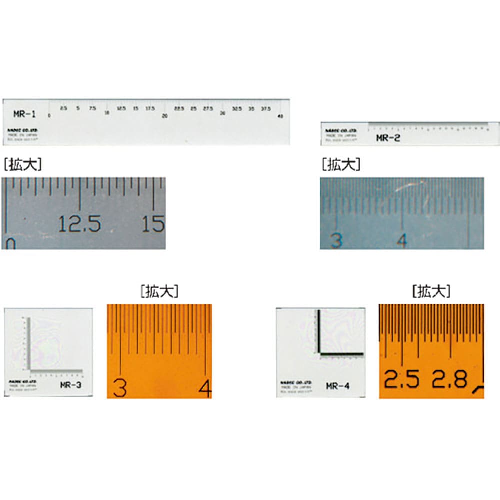ＫＥＮＩＳ　顕微鏡用マイクロルーラー　４種組　３－３２１－０６９４＿